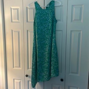 EUC Banana Republic size 6 fit and flare floral asymmetrical bias cut dress